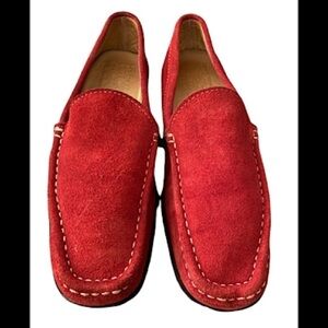Carolina Herrera Red Suede Driving Loafers – Size 36
